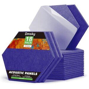 New 18Pack Hexagon Acoustic Panels 12" X 10" X 0.4" Sound Proof Panels